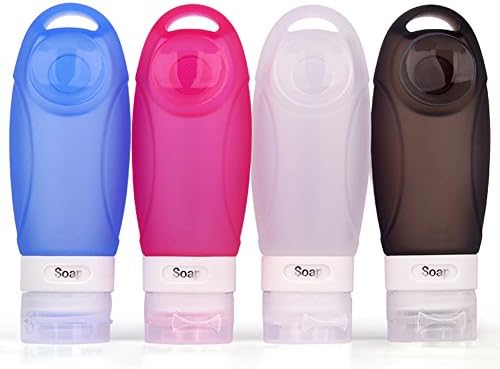 Travel Bottles Toiletry Containers Set TSA Approved Leak Proof Design Refillable Squeezable Silicone Bottles