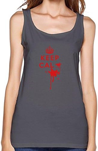 Chunrui Women Keep Cal Gallop Funny Vest Tank top Deep Heather XL