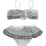 Isobella & Cloe Swimwear. Girl's Bikini Tallulah. Grey. (4T-10)