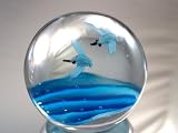 Murano Design Hand Blown Glass Art Bird Series Waves Paperweight