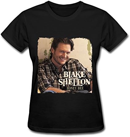 HANJ Country Folk Singer Blake Shelton Tour 2015 T Shirt For Women Black L