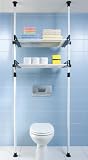 WENKO 6200040100 Teleskop Garderobensystem Herkules - verstellbares Ordnungssystem, Metall-Kunststoff, 77-110 x 141-250 x 42.5 cm, wei&szlig;