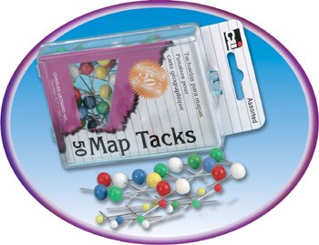 MAP TACKS 50 PER BOX