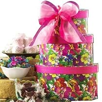 Fancy Flowers Gourmet Food Gift Tower - Gift Basket - Beautiful Gift Idea for Her!