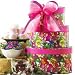 Fancy Flowers Gift Tower - Gourmet Food Basket - Beautiful Gift Idea for Her!