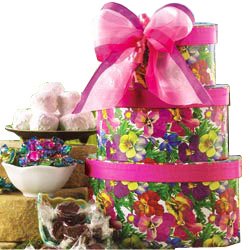 Fancy Flowers Gift Tower - Gourmet Food Basket - Beautiful Gift Idea for Her! by ArtofAppreciation.com