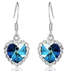 Swarovski - Boucles d'oreilles Coeur de l'Océan en cristal