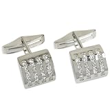 Mens Accessory Cufflinks Sterling Silver Zircon Gemstone (cflng234)
