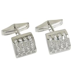 Cufflinks Pair Sterling Silver Zircon Gemstone (cflng234)