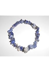 Promotion *(Buy 2 Get 1 Free) 1 Natural Healing Crystal Sodalite Chip Gemstone 7 Inch Stretch Bracelet