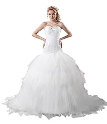 Strapless Applique Tiered Taffeta  Dress with a Court Train 