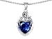 Original Star K(tm) Loving Mother Twin Children Pendant With 8mm Heart Shape Created Sapphire in .925 Sterling Silver