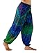 Treasures of Thailand Real Tie Dye Pants Unisex Harem Hippy Beach Casual Wear Blue