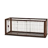 Richell Expandable Pet Crate with Floor Tray, Small, Dark Brown
