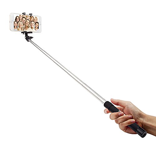 Selfie Stick, Mabee®【the Newest】Foldable Self Portrait [Battery Free] Monopod Extendable Wireless Bluetooth Selfie Stick with Built-in Wireless Bluetooth Remote Shutter with Adjustable Phone Holder for iPhone 6s 6splus 6 6Plus, iPhone 5 5s 5c, iPhone 4 4s, Samsung Galaxy S6,s6 Edge,s5, Note 4 3 2 , Camera Video Smartphones , Gopro, Dslr, Us Warranty & Support (Black)