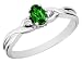 Emerald Gemstone Ring with Diamonds in White Gold