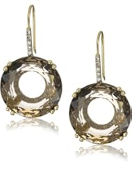 Suzanne Kalan "Vitrine" Round Smokey Quartz and Diamond Earrings