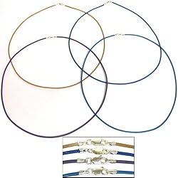 Leather Cord Necklaces 18" 4Pc Set
