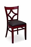 Beech Wood Fancy Back Dining Room - Kitchen Side Chair - Mahogany - Vinyl Seat