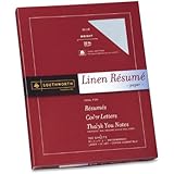 Southworth Linen R&eacute;sum&eacute; Paper, Blue, 32 Pounds, 100 Count (RD18BCFLN)