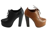 Lace up Super High Chunky Heel Bootie