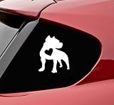 Pitbull with heart silhouette love funny Vinyl Decal Sticker