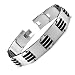 Stainless Steel Bracelet Matte & High Polish with Rubber Accent Finish 8