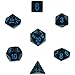 Polyhedral 7-Die Speckled Dice Set - Blue Stars