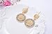 Girl Era Gourd Shape Mutil Rhinestone,Filigree Flowers Round Drop Earrings