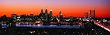 Panoramic Wall Decals - Philadelphia Skyline with The Benjamin Franklin Bridge (4 foot wide Removable Graphic)