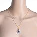 sedmart Natural Raw Blue Titanium Quartz Pendant Gold Plated Point Crystal Necklace Gemstone Jewelry Mothers Day Gifts