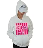 Hot Pink Bride Hooded Sweatshirt (Size X-large, Full Zip)
