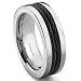 Titanium 8MM Double Black Cable Wedding Band Ring
