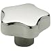 JW Winco Aluminum 6082 Tapped Hand Knob, Threaded Hole, M6 x 1.0 Thread Size x 15mm Thread Depth, 40mm Head Diameter, Polished Finish (Pack of 1)