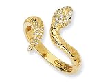 cheryl m(tm) gold plated sterling silver cz snake ring