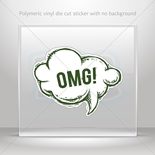 Decals Decal Bubble Message Vignette "Omg" Garage Sports car Durable Racing M (30 X 23.1 In)
