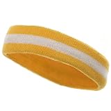 Terry Stripe Headband-Yellow White W15S28C