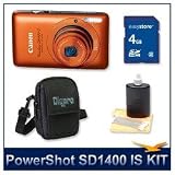 Canon PowerShot SD1400 IS Digital ELPH (Orange) 4182B001, 14.1 Megapixel, 4x 28-112 mm Zoom Lens, 2.7