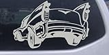 IMAGE OF Silver 38in X 23.8in -- Classic Big Fin Muscle Car Garage Decals Car Window Wall Laptop Decal Sticker