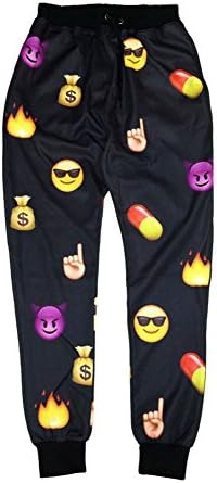 Emoji Jogger Pants Women/Men/Girl/Boy Sweatpants Cartoon Outfit Clothes (S)