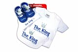 Silly Souls The King 4-Piece Baby Gift Set, White/Blue, 6-12 Months