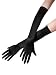 Vanessa - 9200 Elegante lange Satin Handschuhe in Schwarz