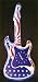 USA FLAG GUITAR NEON CLOCK