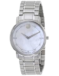 Movado Womens 0606691 Movado TC Stainless Steel Bracelet Watch with Diamond-Accented Mother-of-Pearl Dial