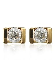 14K Yellow Gold Diamond Stud Earrings(GH,I1-I2,0.30 carat)