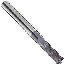 Melin Tool CCMG Solid Carbide Radiused Corner End Mill, AlTiN Coated, Single Cut, 4 Flutes, Center Cutting