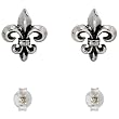 Sterling Silver Fleur De Lys Stud Earrings, 1/4 in. (7mm)