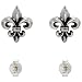 Sterling Silver Fleur De Lys Stud Earrings, 1/4 in. (7mm)