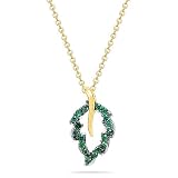 10k Yellow Gold Green Diamond Leaf Pendant (1/5 cttw, I-J Color, I2-I3 Clarity), 18