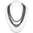 HinsonGayle Ultra-Luster Black Pearl Rope Necklace 65 inches